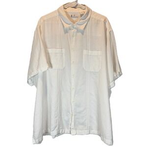 Cafe Luna Shirt Men's 3XL White Linen Blend Short Sleeve shirt